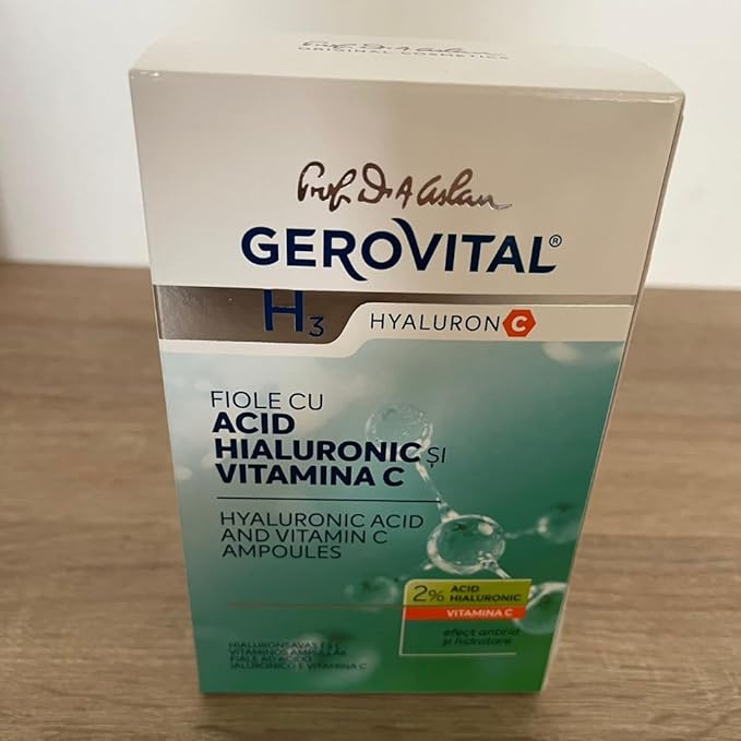 GEROVITAL HYALURON C Hyaluronic Acid Serum for Face with Vitamin C, Intensive Anti-Wrinkle Face Treatment, Hydrating, Face Moisturizer, for Normal, Mixed, Dry Skin, 10 vials x 2 ml