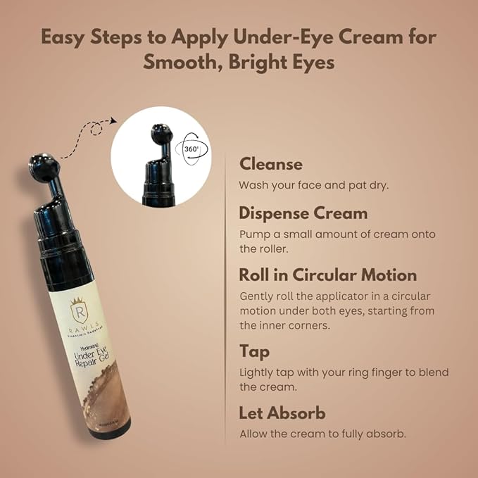 Under Eye Gel – Reduces Puffiness, Dark Circles & Eye Bags – With Hyaluronic Acid, Niacinamide & Marine Botanicals – Lightweight, Fast-Absorbing, Oil-Free Formula