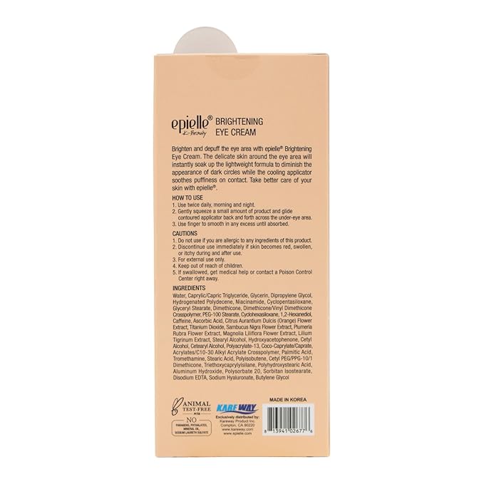 Epielle Brightening Eye Cream | Anti-Aging Serum for Dark Circles & Wrinkles | Cooling Applicator for Refreshing Application | Korean Skincare