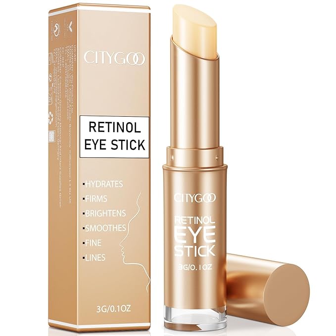 CITYGOO Retinol Eye Stick With Collagen, Hyaluronic Acid For Dark Circle, Under Eye Cream Anti Aging, For Puffiness and Bags Reduces Fine Lines (Retinol Eye Stick, 1pcs)