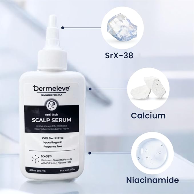 Dermeleve Scalp Serum for Neuropathic Itch, Sebborheic Dermatitis & Scalp Psoriasis | Dry Itchy Leave In Scalp Treatment | Quick Absorbing, Moisturizing & Non-Greasy (1 Pack)