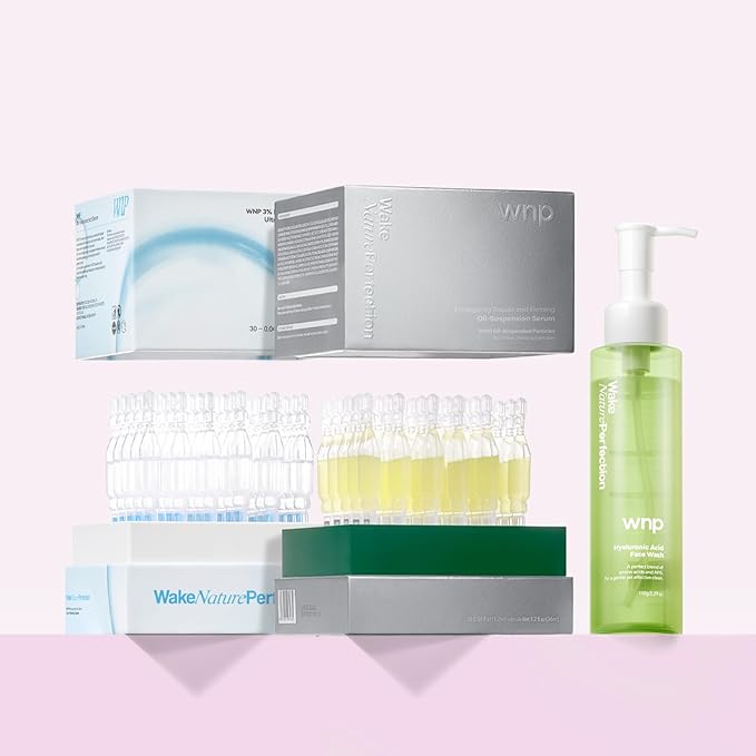 Hydrating Skincare Set – Amino Acid Face Wash + Hyaluronic Acid Ampoules + Oil Suspension Serum for Deep Repair, Glow & Sensitive Skin Care