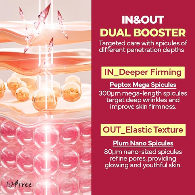 ISNTREE Plum Peptide Booster 2000s 50ml, 1.69 fl oz + Plum Peptide Plumping Gel Mask 30g*4ea