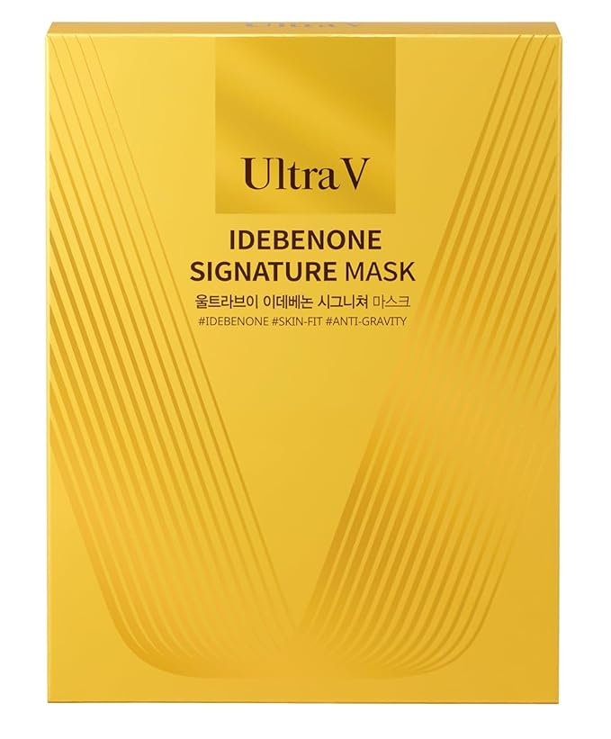 Ultra V Idebenone Signature Mask Sheet, Facial Mask, Moisturizing, Antioxidant, Anti-aging, 10 Sheets