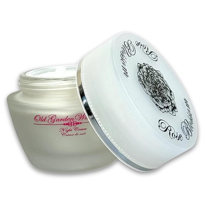 ECOCERT Certified Old Garden Wild Rose Moisturizing Night Cream for All Skin Types - 50ml | 99% Natural Ingredients for Reducing Fine Lines, Dullness, Loss of Firmness