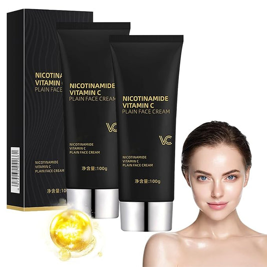Niacinamide Vitamin C Black Tube Skin Cream, Niacinamide Vitamin C Face Cream, Multifunctional Smooth Hydrating Makeup Cream, Vitamin C Plain Face Cream (2pcs)