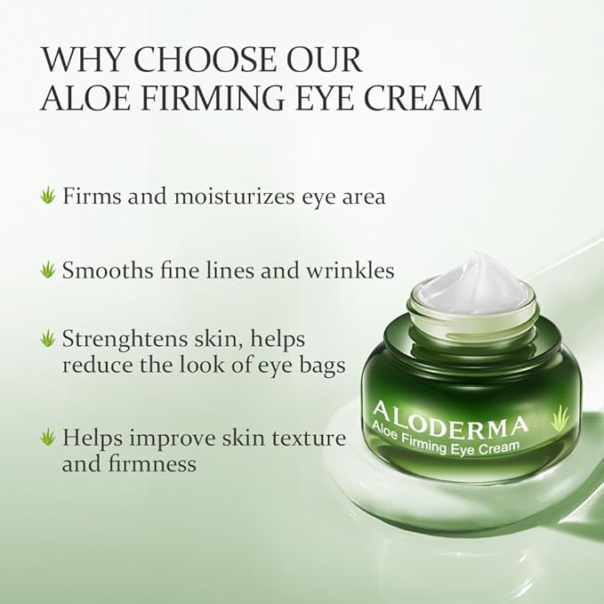 Aloderma Aloe Eye Cream Set, 2 pieces - Brightening Eye Cream, Firming Eye Cream