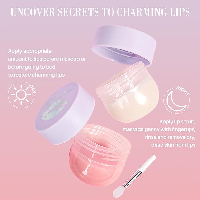 Lip Mask & Lip Scrubber Exfoliator Lip Sleeping Mask Overnight for Dark Lips to Lighten Moisturizer Lip Butter Balm for Dry Chapped Cracked Peel Lips Skin Care（Mint Flavor）