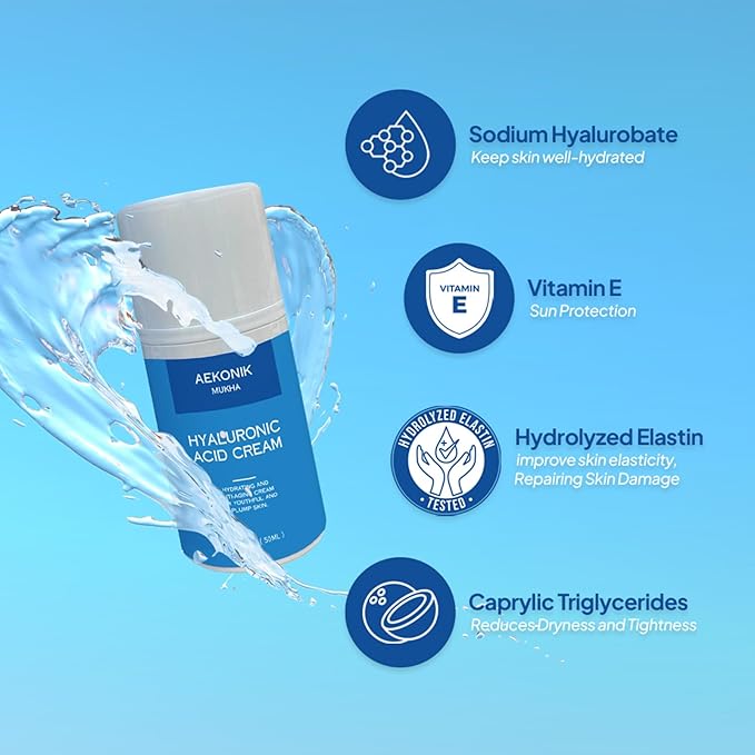 Hyaluronic Acid Facial Serum - Facial Moisturizer with Vitamin A, E, C, Green Tea, Hyaluronic Acid and Fruit Extracts - Anti Aging Serum for Facial Skincare - 50ML