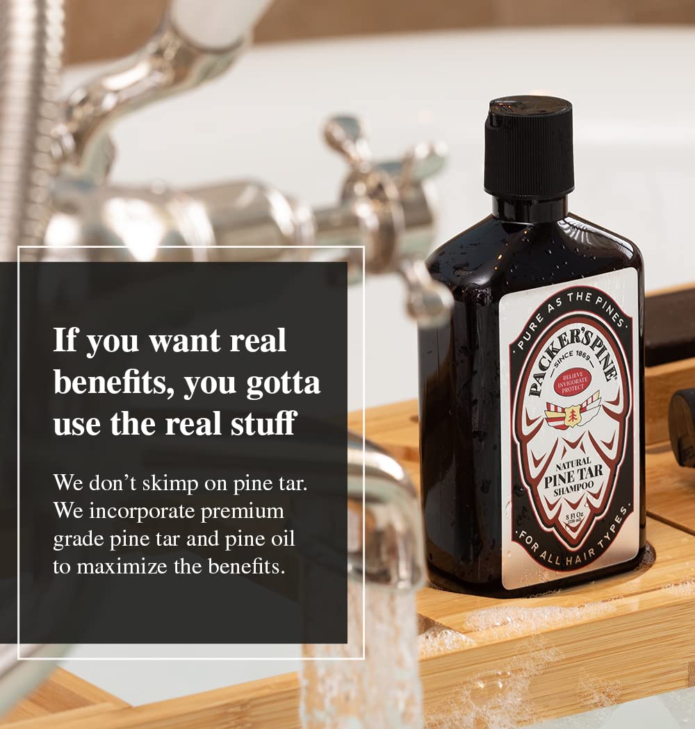 Packer's Pine Tar Shampoo | USA Made With All Natural Active Ingredients | Shampoo for Dry and Itchy Scalp | Paraben and Sulfate Free (Pack of 1)