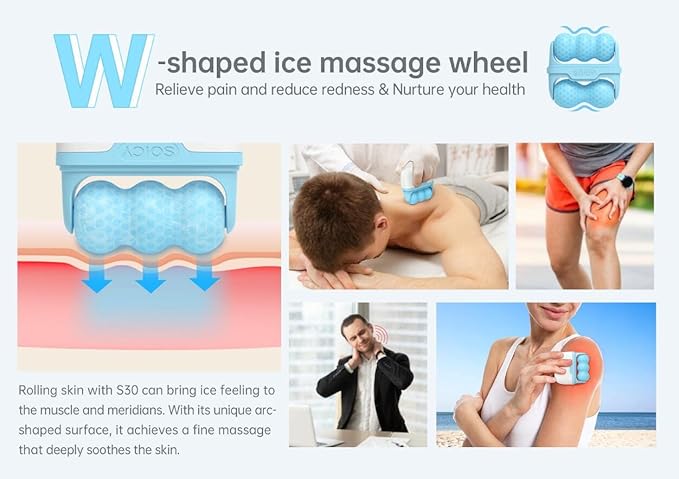 2 in 1 Ice Roller for Face Eye, Face Massager Roller for Eye Puffiness, Reduces Wrinkles, Relief Migraine and Minor Injury, Cold Facial Skin Care Tools Ice Roller