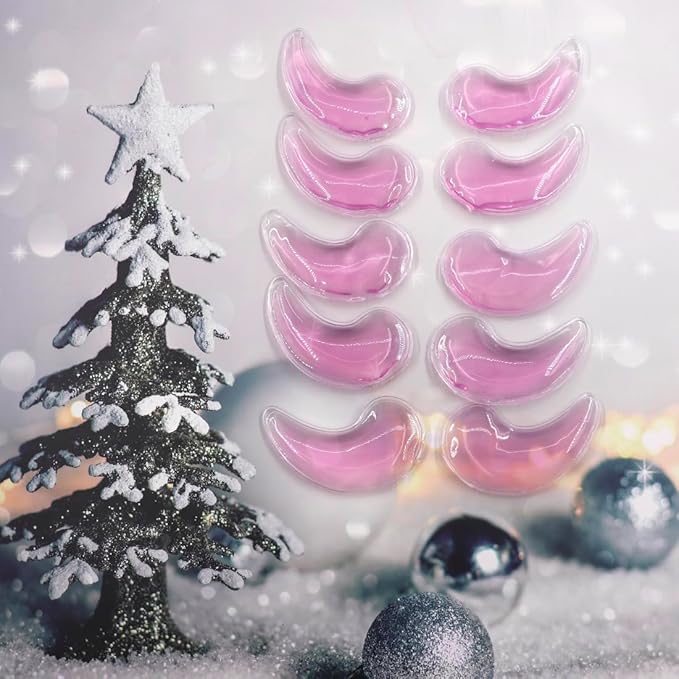 Reusable Gel Eye Ice Pack, Cooling Eye Pad, Hot ＆ Cold Treatment for Eye Strain, Eye Swelling, Eye Redness, Puffy Eyes, Dark Circles, Smooth Fine Lines, and Eye Recover Surgery. 10PCS