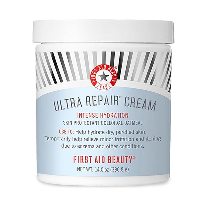First Aid Beauty - Ultra Repair Cream, Intense Hydration Whipped Colloidal Oatmeal, Clinically Proven to Strengthen Skin Barrier in 7 Days & Helps Relieve Eczema, Luxury Face & Body Moisturizer, 14 oz