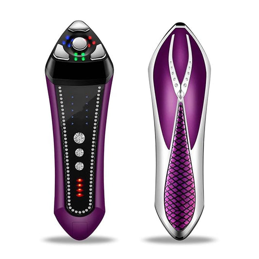 Facial Massager with Red Light Therapy, Double Ball Roller Design, Electric Neck Beauty Device, White