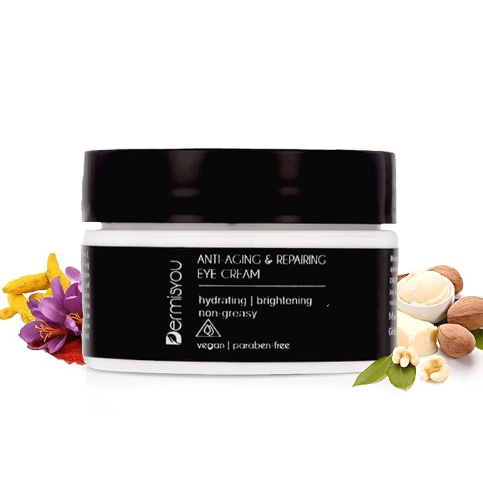 Anti-wrinkle Eye Cream with Saffron | Moisturizing, Hydrating, Brightening | Non greasy, Fast Absorbing Formula | Fights Wrinkles & Fine Lines | Reduces Dark Circles & Pigmentation | 5 oz