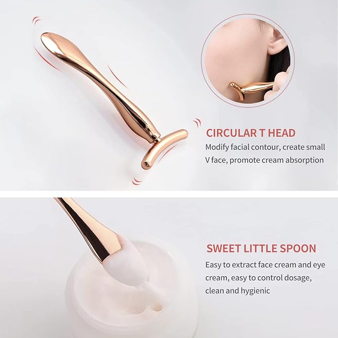 2PCS Metal Eye Cream Applicator Wand Stick, Massager Skin Care Tools, Face Roller Massager Tool,Eye Massage Wand Stick Girls Women Facial Massager for Reducing Puffiness Wrinkle