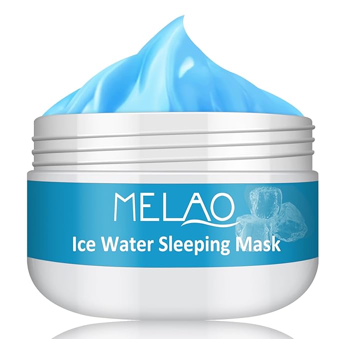 Ice Water Sleeping Mask with Coconut Oil & Dandlion Leaf Oil - Brighten and moisturizes facial skin, Boost Hydration, Squalane