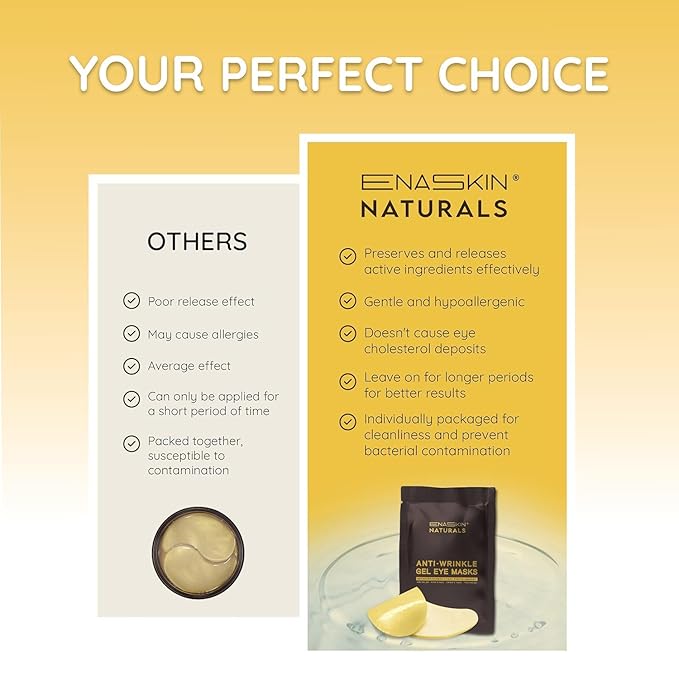 Enaskin Naturals Under Eye Patches for Dark Circles: Premium Gels Pads - Reduce Eye Bags, Wrinkles & Puffy - Skin Treatment Advanced Mask - Anti Aging & Face Moisturizer For Women, 10 Pairs (Black)