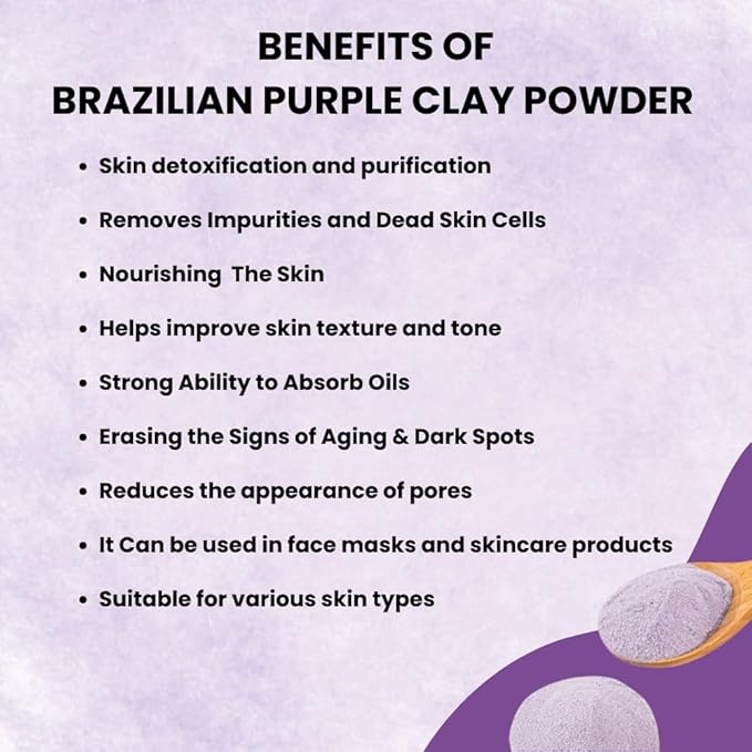 French Pink Clay Powder 114 g w/Serbian Blue Clay Powder 114 g w/Brazilian Purple Clay Powder 114 g