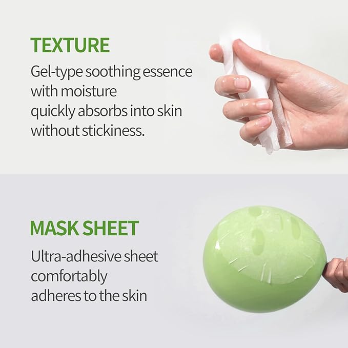 COSNORI AVOCADO PURE SHEET MASK (10pc) - Clean, Hydrating and Soothing for Dry skin, Korean Face Mask- Avocado Extract, 0.81oz x 10pc