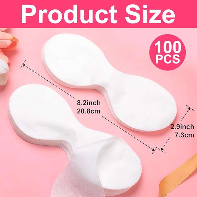 100 Sheets Disposable Non Woven Eye Mask, Cotton Eye Mask Paper, Eye Covers for Facials, Eye Masks for Skincare, Moisture Retention, Spa, Wrap