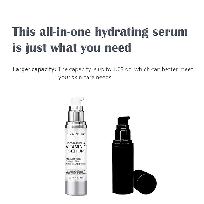 SkinRevive Vitamin C Serum for Women over 70, Vitamin C Serum for Mature Skin Face Hydrates, Firms, Lifts, Targets Age Marks, Wrinkles and Smoothes Skin Texture 1.69 fl oz