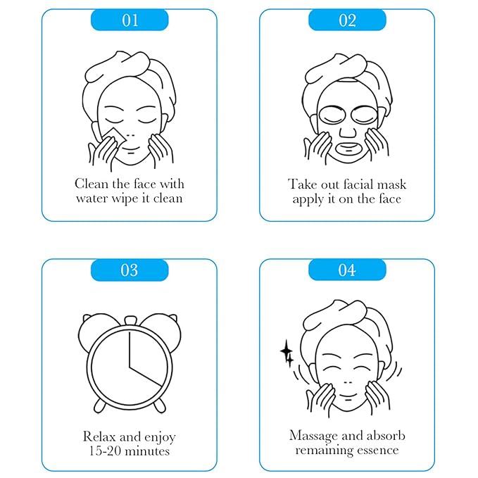 BIOAQUA 3 Step Facial Mask Amino Acid Cleanser Essence Lotion Face Mask 5x(0.8ml+0.8g+25g) (Hyaluronic Acid Moisturizing & Nourishing Mask)