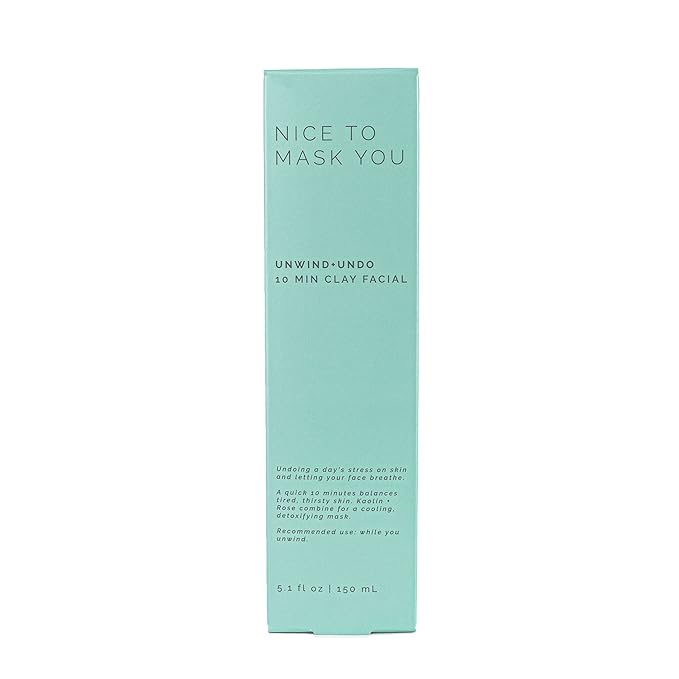 Nice to Mask You Unwind + Undo 10 Min Clay Facial with Kaolin Clay & Rose, 5.1 fl oz