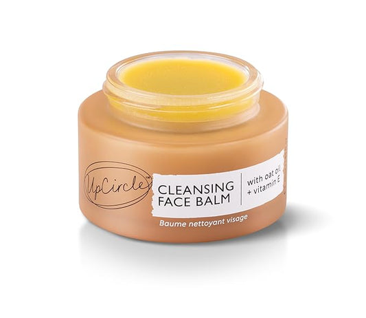 UPCIRCLE Cleansing Face Balm with Apricot 1.7oz - 100% Natural Cleanser To Remove Makeup, Including Waterproof Mascara + Clear Blackheads - Sea Buckthorn, Oat + Rosemary Oil - Vegan + Cruelty-Free