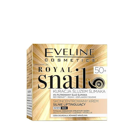 Eveline Cosmetics Royal Snail Mucin Concentrated Lifting Cream 50+ RIGIN Peptides Skin Regeneration