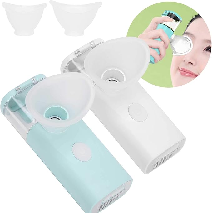 Dioche Portable Dry Eye Humidifier & Facial Steamer - Eye Mist Sprayer for Moisturizing, Fast Steam, Makeup (Blue)