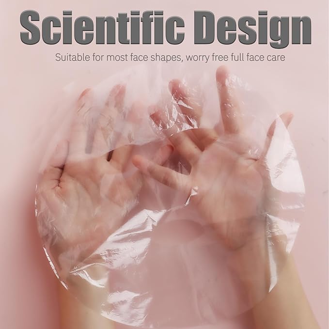 100Pcs Facial Plastic Mask Oil Facial Mask Paper Disposable Facial Sheet Mask Facial Skincare DIY Wet Compress Moisture Special Ultra-Thin Film for Spa Beauty Salon Elitzia