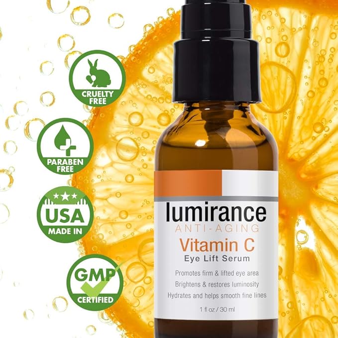 Vitamin C Eye Lift Serum, Minimizes the Look of Wrinkles and Crows Feet, Helps with Firming and Dark Circles, 30ml/1 fl oz