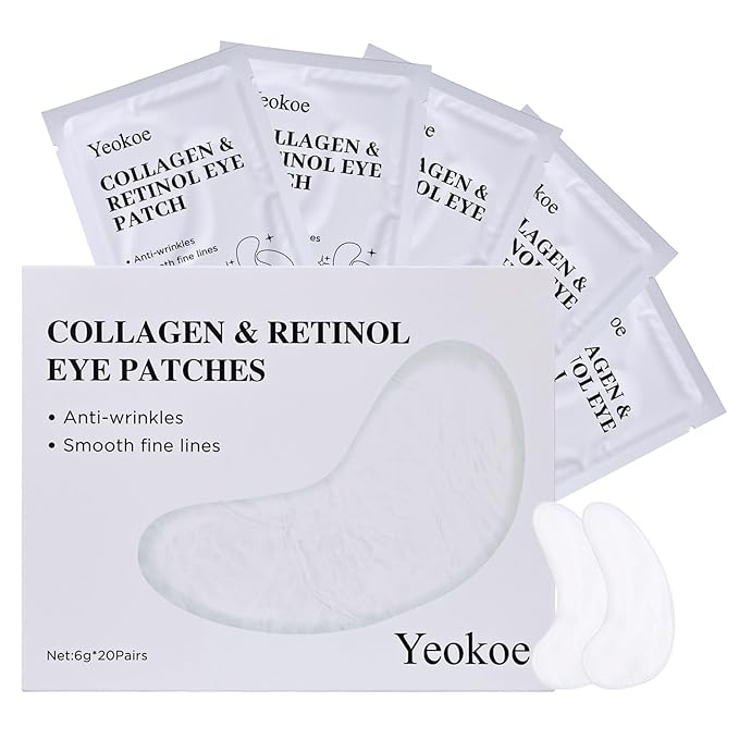 Under Eye Patches for Dark Circles,Puffy Eyes,20 Pairs Face Masks SkinCare With Collagen and Retinol for Anti wrinkles Smooth Fine Lines