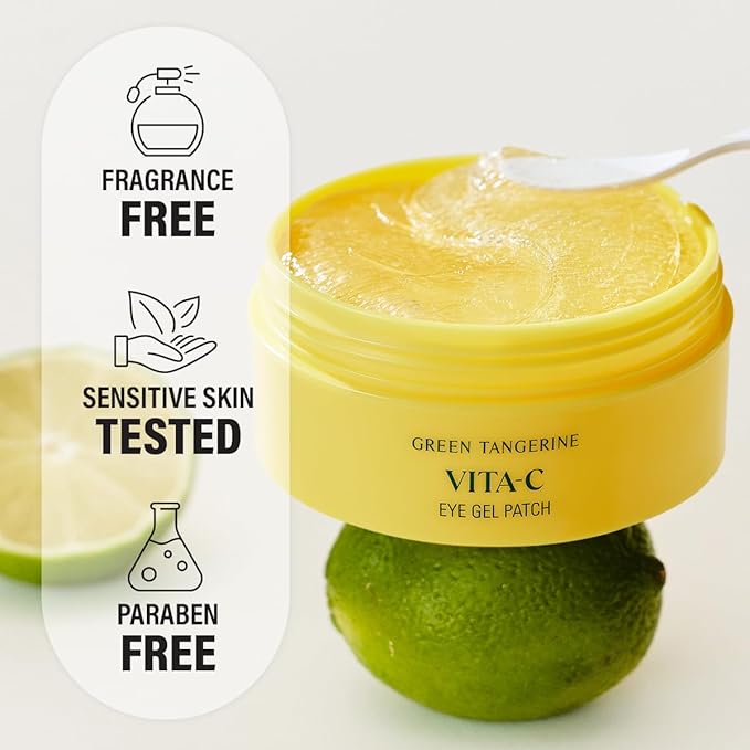 GOODAL Green Tangerine Vitamin C Moisturizing Eye Patch | 5-minute, Hydrating Gel Patch (60 sheets) (2024 Advanced Version)