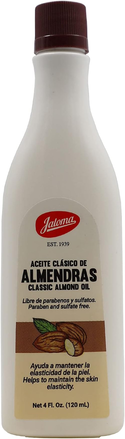 Jaloma Sweet Oil Almond, Emollient to Help you Soften your Skin, Makeup Remover, Delicate and Sweet Fragrance, Hair Moisturizer, Prevents Stretch Mark, All skin type, 4-Pack of 4 FL Oz, 4 Bottles.