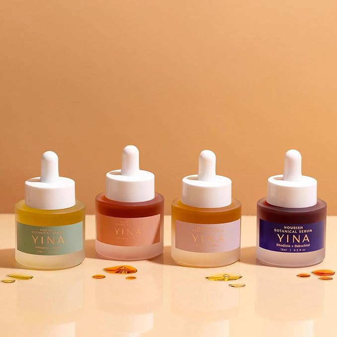 YINA - Nourish Botanical Serum With Rhodiola + Bakuchiol | Sustainable, Cruelty-Free, Clean Skincare (0.5 fl oz | 15 ml)