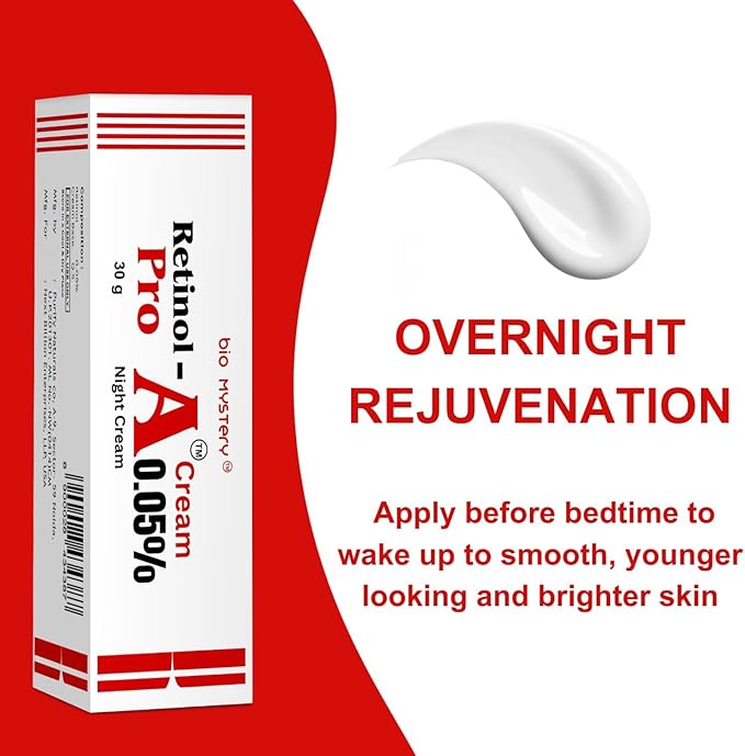 Retinol 0.05% For Night Repair Cream, Face Moisturizer for Wrinkle Reduction, Non-Greasy Formula for Daily Use 1.0 Oz