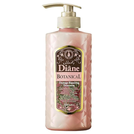 Moist Diane Natural & Organic Hair Treatment with Pump, Hydrating Moisurizing Hair Conditioner for Dry, Damaged Hair, Sulfate & Silicon Free Japanese Haircare, Botanical Damage Repair 16.9 Fl Oz/500mL
