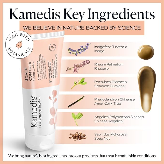 KAMEDIS Moisturizer Leave-On Botanical Scalp Lotion. For Dandruff, Dry, Itchy, Flaky and Sensitive Scalp Skin. Over-Night Head Mask, Parabens Free. 3.38 Fl Oz. (Scalp Lotion (2pk))