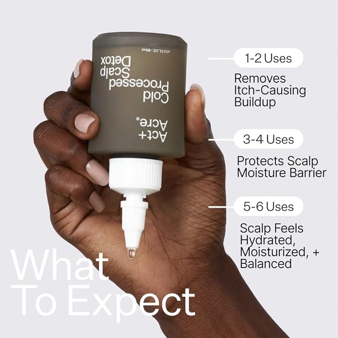 Act+Acre Cold Processed Vitamin E Scalp Detox Oil and BHA Salicylic Acid Exfoliator - For Dandruff and Dry Itchy Scalp - Hair Growth Treatment for Thinning Hair - Exfoliating Mask for Itch