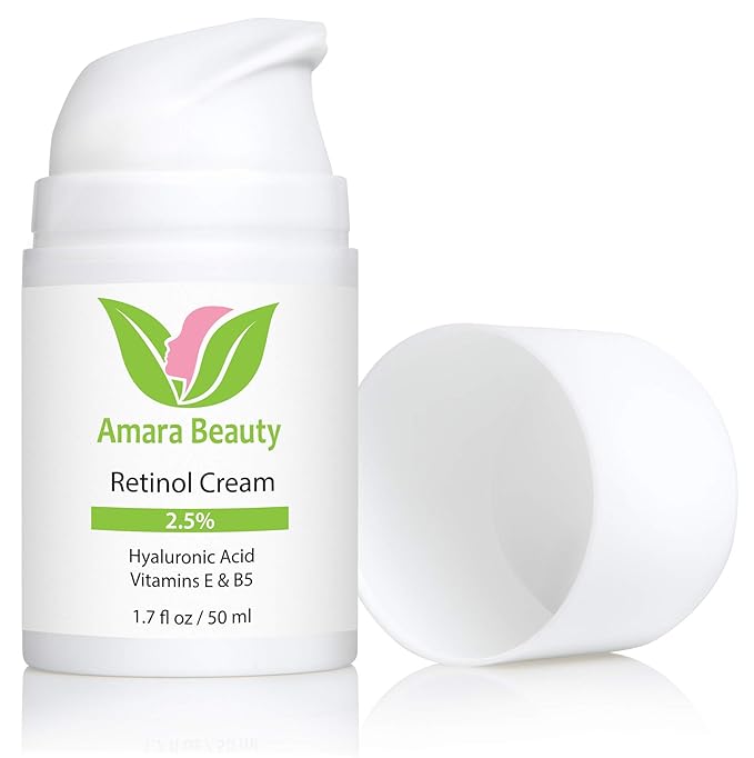 Retinol Cream for Face 2.5% with Hyaluronic Acid & Vitamins E & B5, 1.7 fl. oz.