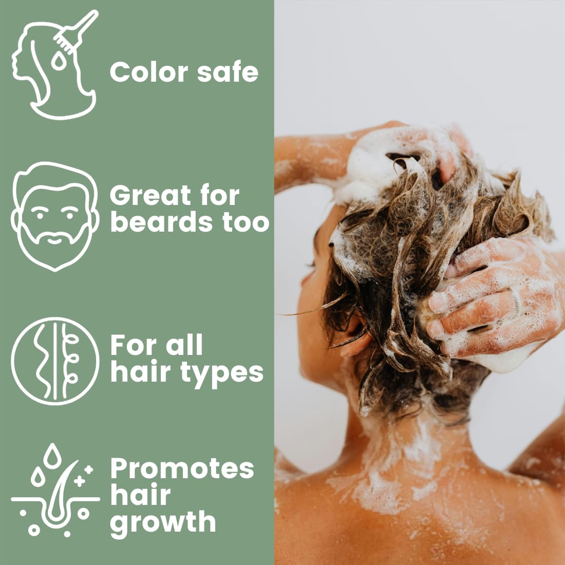 Pure Rosemary Natural Shampoo Bar - Volumizing, Strengthening, Thickening Solid Hair Growth Soap, Made in USA with Rice Protein, Caffeine, Castor Oil, and Ginger, Organic for Women, Men