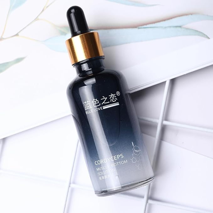 BLUE LOVE 2PC Cordyceps Facial Essence Serum - Reduces Fine Lines & Wrinkles, Hydrating & Anti-Aging Formula with Natural Ingredients for All Skin Types