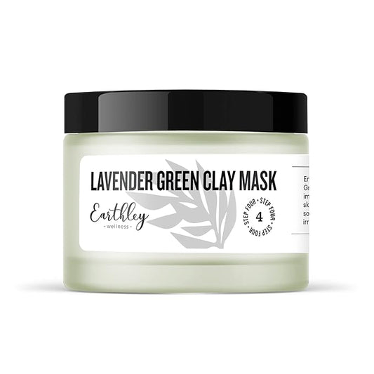 Earthley Wellness Face Mask, Healthier Skin, Reduces Oils, Soothes Skin, Pull out Dirt and Oil, Unclog Pours, Improve Skin Complexion (Lavender Green Clay Mask, 2oz.)