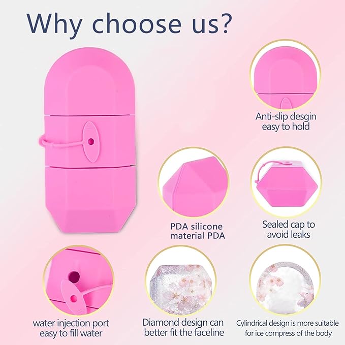 Ice Face Roller, Ice Roller for Face and Eye, Reusable Beauty Ice Facial Roller for Face Skin Care Silicone Ice Stick Face Ice Mold Icing Tool, Gifts for Her