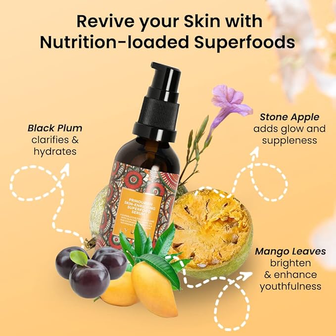 The Ayurveda Experience iYURA Prinourish Skin-Enriching Superfood Serum – Vegan Facial Moisturizer for a Dewy Glow & Long Lasting Moisturization – 100% Natural Face Oil for Dry Skin, 1.7 fl oz