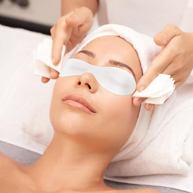 Non-Woven Eye Care Patches Paper, 100 Pieces Disposible Eye Mask Paper Cotton Spa Eyes Care Sheets Pads DIY Skincare Eyes Covers Beauty Tools for Facial Treatments, Moisturizing & Makeup Prep