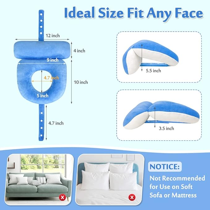 Face Down Pillow After Eye Surgery Prone Vitrectomy Retina Recovery Equipment Donut Face Pillow Massage Head Cradle Facedown Desk Pillow for Napping Piercing Cushion