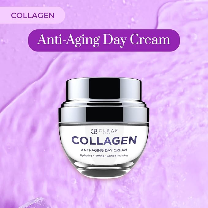 Collagen Day/Night Moisturizer Set - Dermatologist Tested, Reduces Blemishes, Wrinkles & Fine Lines, Hydrating, Anti-Aging, Cruelty-Free Korean Skin Care, All Skin Types